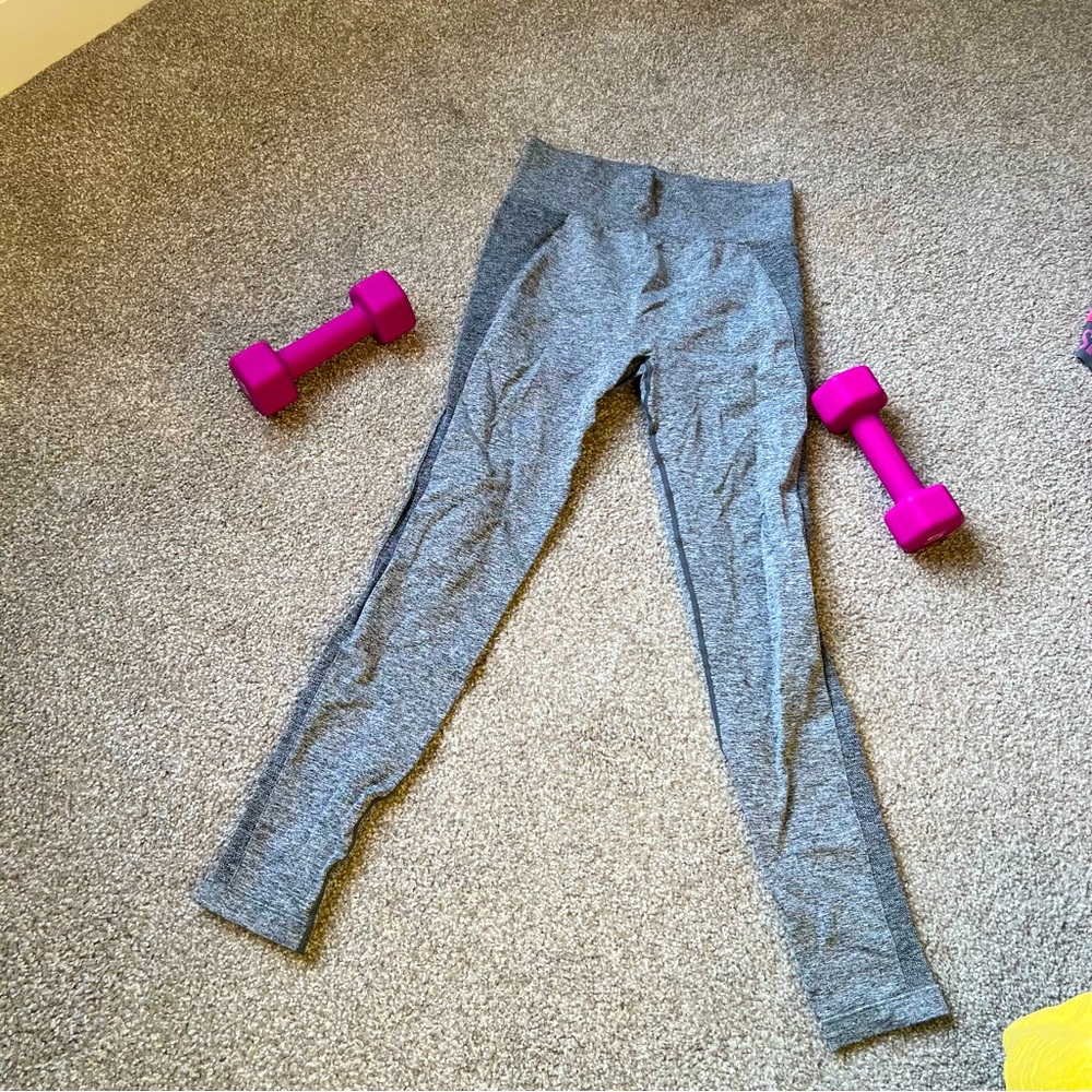 Grey/Pink High Waisted Gymshark Leggings